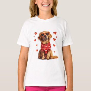 Valentines Day Golden Retriever Dog T-Shirt