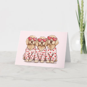 Valentines Day Golden Retriever Dogs Holiday Card