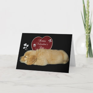 Valentine's Day Golden Retriever  Holiday Card
