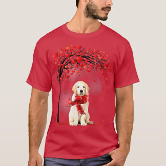 Valentines Day Golden Retriever Tree Heart Puppy D T-Shirt