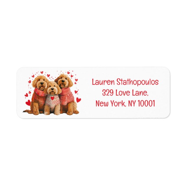 Valentines Day Goldendoodle Dogs (Front)