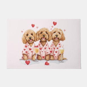 Valentines Day Goldendoodle Dogs Doormat