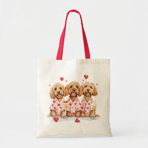 Valentines Day Goldendoodle Dogs Tote Bag