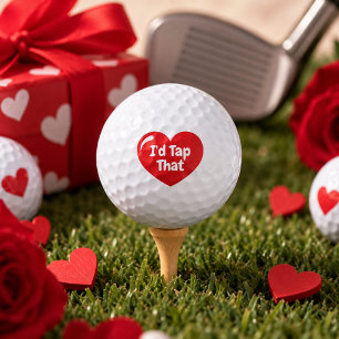 Valentines Day Golfer For Him Men Husband Heart Golf Balls