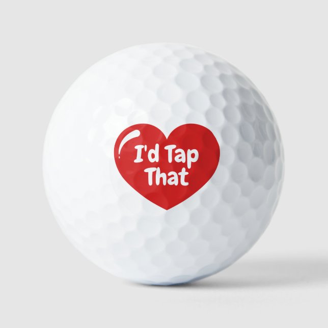 Valentines Day Golfer For Him Men Husband Heart Golf Balls (Front)