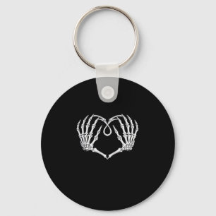 Valentines Day Gothic Heart With Skeleton Hands Va Key Ring