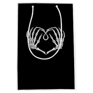 Valentines Day Gothic Heart With Skeleton Hands Va Medium Gift Bag