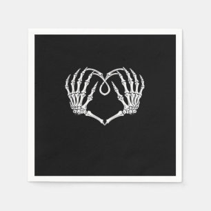 Valentines Day Gothic Heart With Skeleton Hands Va Napkin