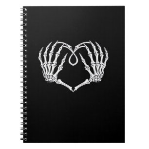 Valentines Day Gothic Heart With Skeleton Hands Va Notebook