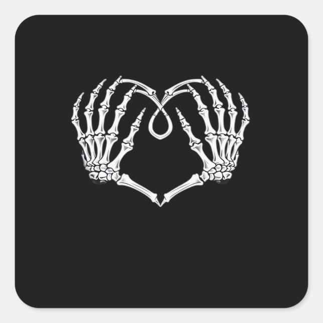 Valentines Day Gothic Heart With Skeleton Hands Va Square Sticker (Front)