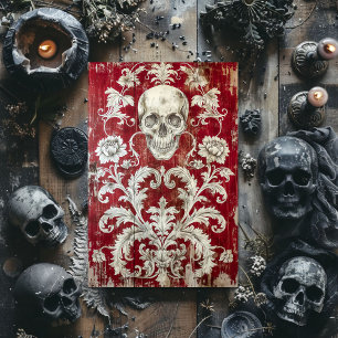 Valentines Day Gothic Skeleton Skull Decoupage  Tissue Paper