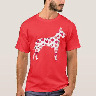 Valentines Day Great Dane Hearts Puppy Dog Lover  T-Shirt