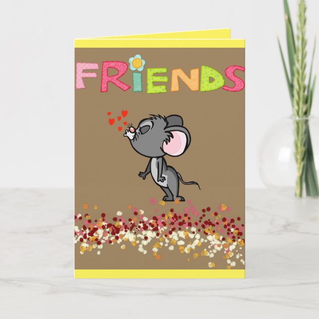 Valentine's Day Greeting Card Be Valentine Mouse  (Front)