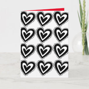 Valentine's Day Greeting Card Black Hearts