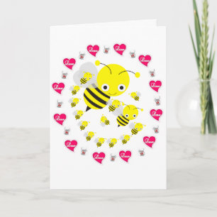 Valentine's Day Greeting Card Bumblebee Mice