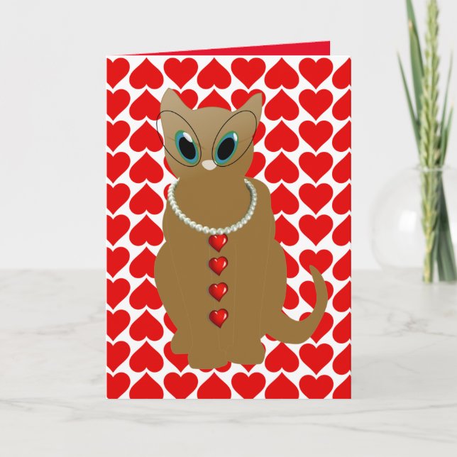 Valentine's Day Greeting Card Cat (Front)