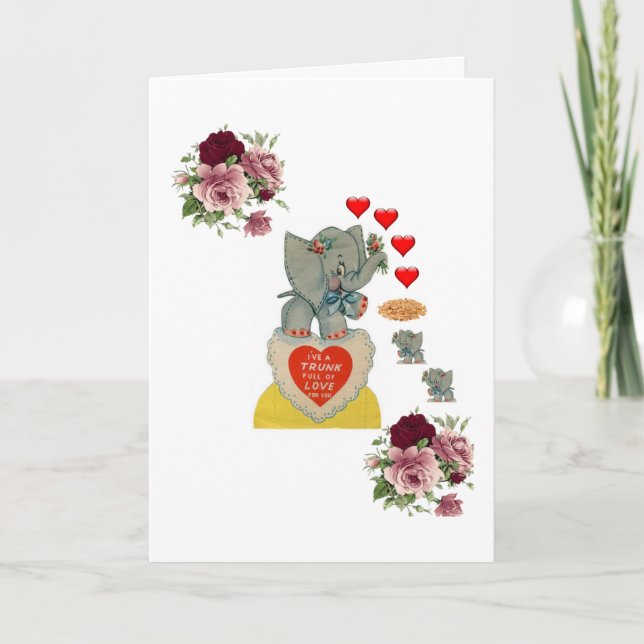 Valentine's Day Greeting Card Elephant (Front)