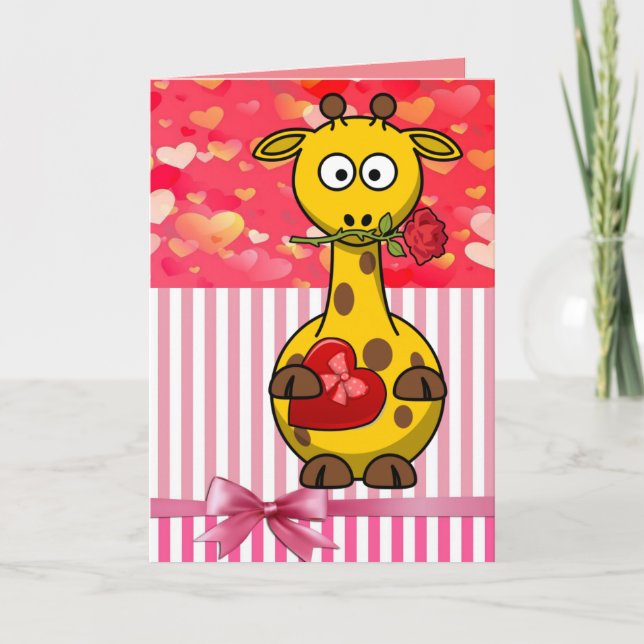 Valentine's Day Greeting Card Giraffe (Front)