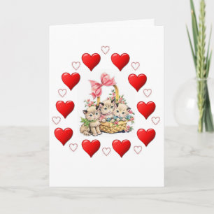 Valentine's Day Greeting Card Kitten Vintage
