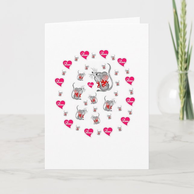 Valentine's Day Greeting Card Mice (Front)