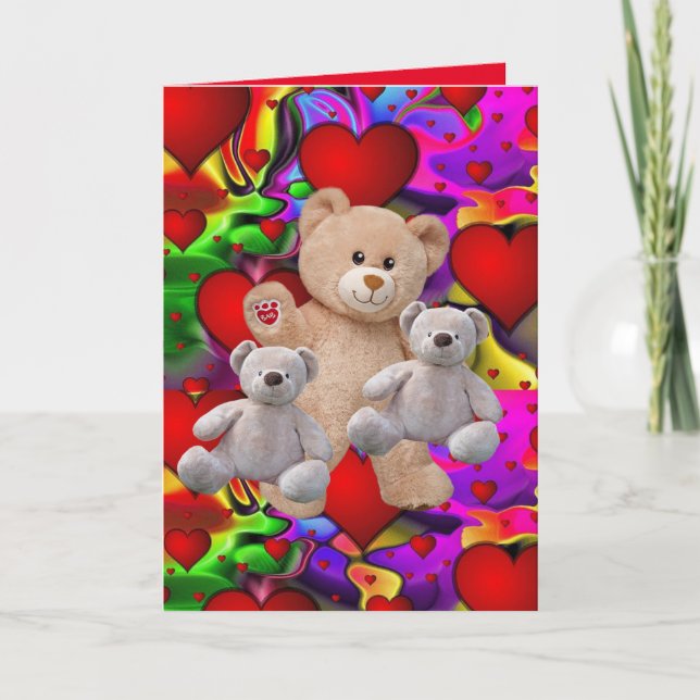 Valentine's Day Greeting Card Teddy Bear (Front)