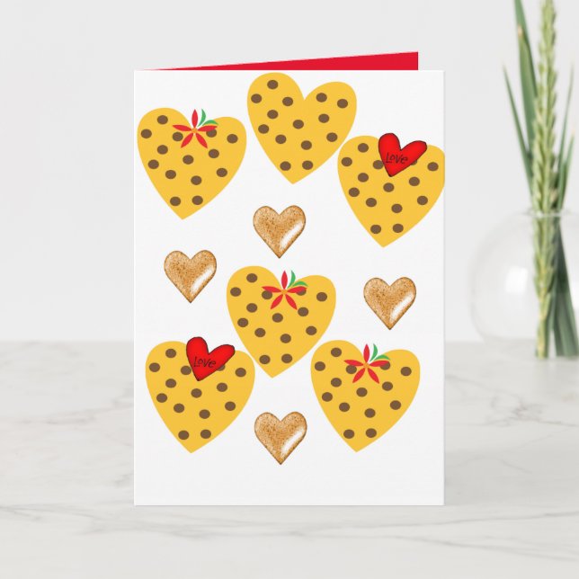 Valentine's Day Greeting Card Yellow Hearts (Front)
