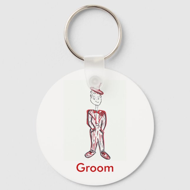 Valentine's Day Groom Key Ring (Front)