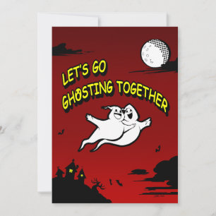 Valentine's Day Halloween Ghosting Together  Holiday Card