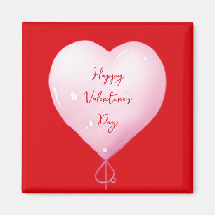 Valentine's Day happy heart custom bright red Magnet