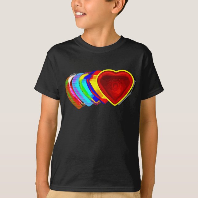 Valentine's Day Heart Abstract Art T-Shirt (Front)