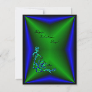 Valentine's Day - heart and butterfly on Rainbow Holiday Card