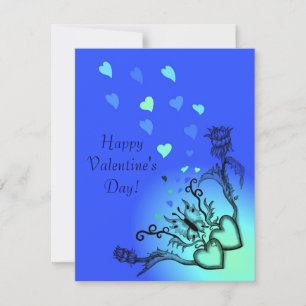 Valentine's Day - heart and butterfly on Rainbow Holiday Card