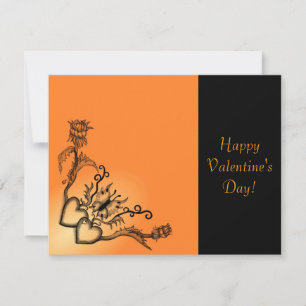 Valentine's Day - heart and butterfly on Rainbow Holiday Card