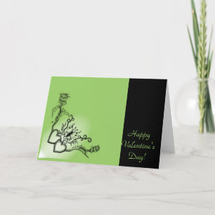 Valentine's Day - heart and butterfly on Rainbow Holiday Card