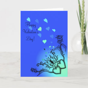 Valentine's Day - heart and butterfly on Rainbow Holiday Card