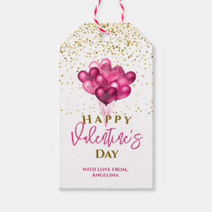 Valentine's Day Heart Balloons Gift Tags