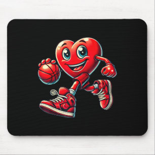 Valentines Day Heart Basketball Boys Girls Kids Me Mouse Mat