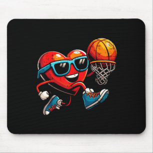 Valentines Day Heart Basketball Player Dunk Men Bo Mouse Mat