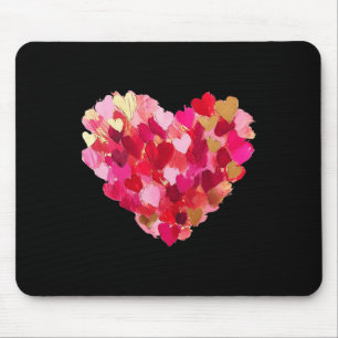 Valentines Day Heart Brushstroke Cute Girly Valent Mouse Mat