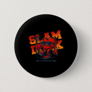 Valentines Day Heart Bysketbyll Slam Dunk Men Wome 6 Cm Round Badge