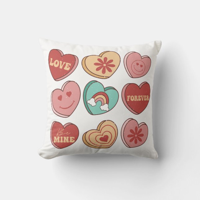 Valentine's Day Heart Candies Cushion (Front)