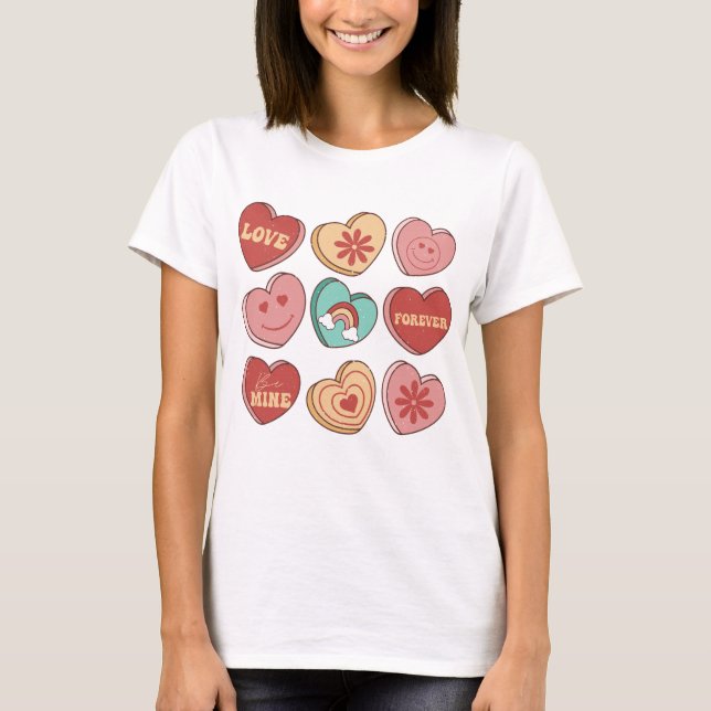 Valentine's Day Heart Candies T-Shirt (Front)