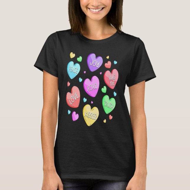 Valentine's Day Heart Candy Boys Girls Kids T-Shirt (Front)