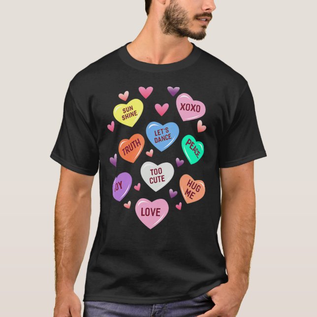 Valentine's Day Heart Candy Design for Men Woman & T-Shirt (Front)
