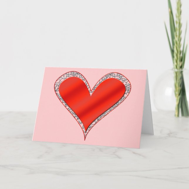 Valentine's Day Heart Card Template (Front)