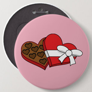 Valentine's Day Heart Chocolate Box 6 Cm Round Badge