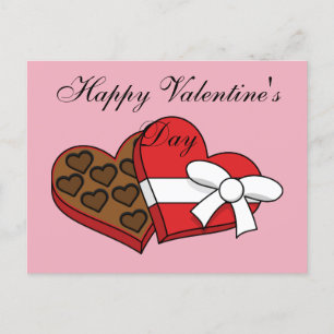 Valentine's Day Heart Chocolate Box   Add Text Holiday Postcard