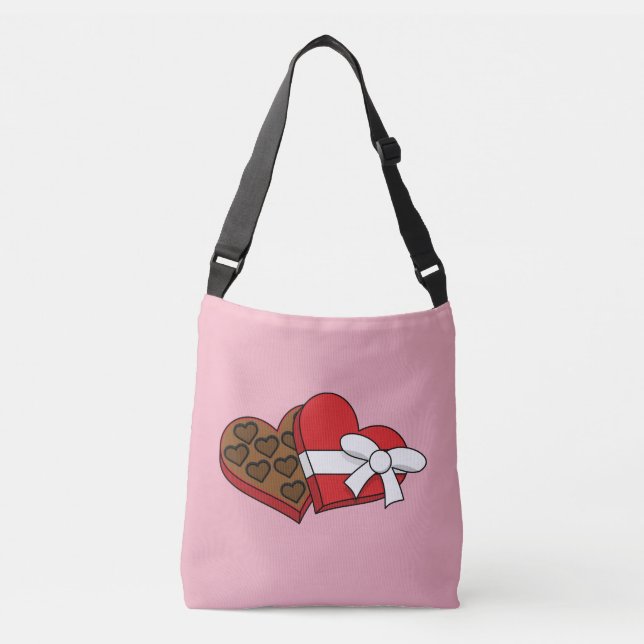 Valentine's Day Heart Chocolate Box Crossbody Bag (Front)
