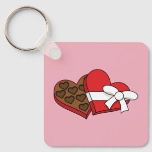 Valentine's Day Heart Chocolate Box Key Ring