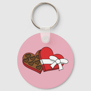 Valentine's Day Heart Chocolate Box Key Ring